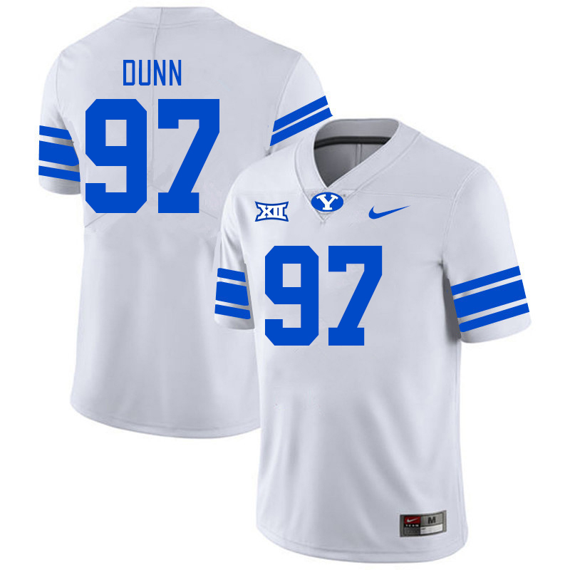 BYU Cougars #97 Matthias Dunn Big 12 Conference College Football Jerseys Stitched Sale-White